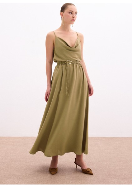 Kemerli Uzun Etek - Haki modelleri