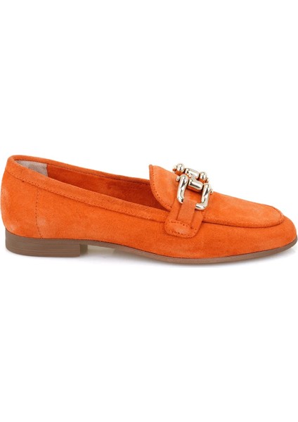 Turuncu/oranj Süet Loafer