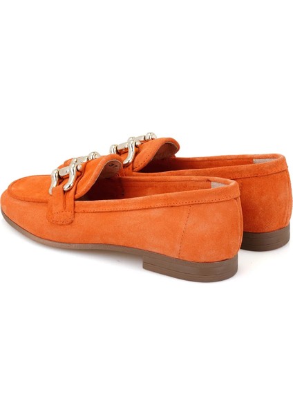 Turuncu/oranj Süet Loafer