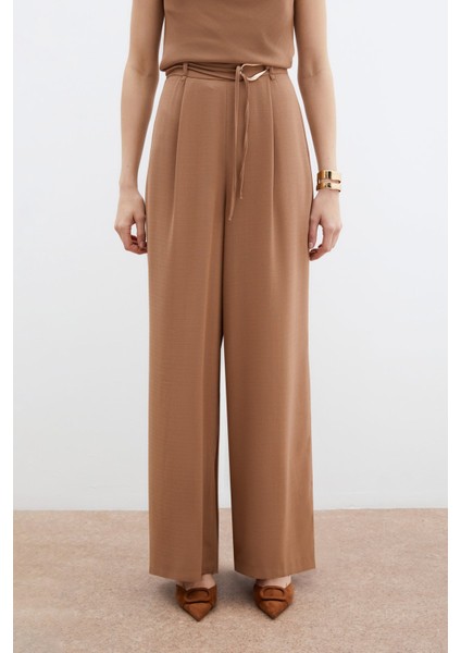 Kemerli Salaş Pantolon - Vizon fırsatları