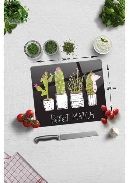 Cam Kesme Tahtası | Cam Kesme Tablası | Perfect Match | Siyah Fon | 29CM x 34CM fiyatları