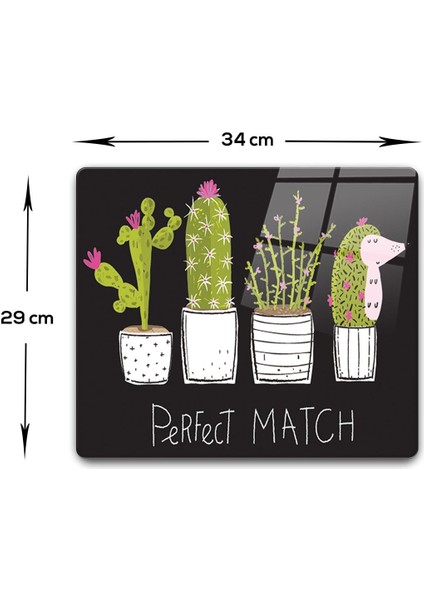 Cam Kesme Tahtası | Cam Kesme Tablası | Perfect Match | Siyah Fon | 29CM x 34CM fırsatları