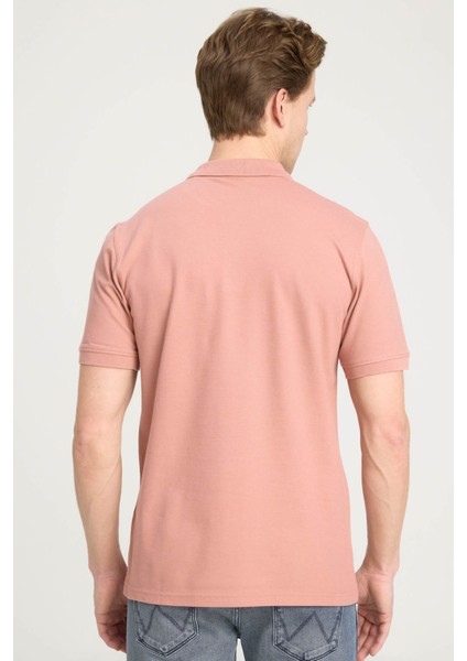 Erkek Regular Fit Polo Pembe Erkek Kısa Kol T-Shirt