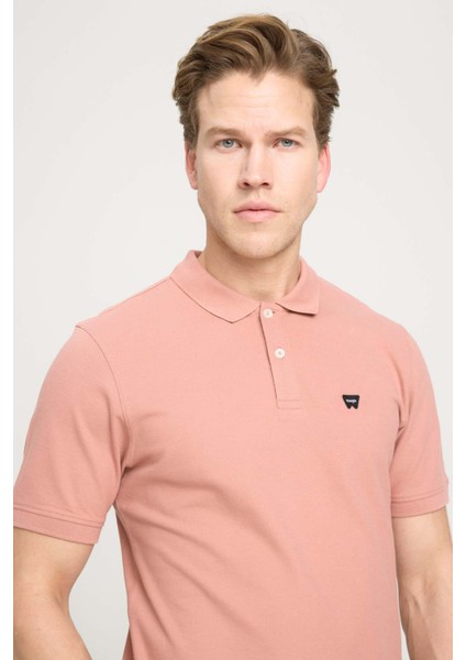 Erkek Regular Fit Polo Pembe Erkek Kısa Kol T-Shirt