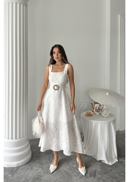 Munn Collection Ekru Kuplu Uzun Elbise fiyatları