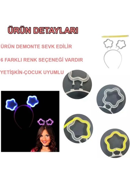 Glow Stick Karanlıkta Yanan Fosforlu Yıldız Taç 12 Adet fiyatları