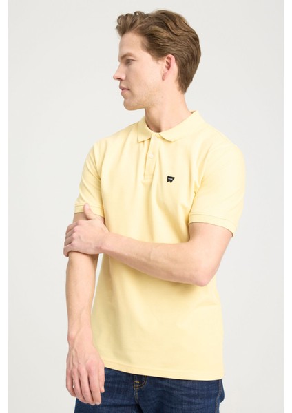 Erkek Regular Fit Polo Sarı Erkek Kısa Kol T-Shirt