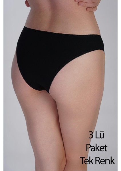 Pamuklu Penye Brazilian Külot Siyah 3'lü Paket 365005 modelleri