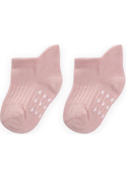 Abs Baskılı Bebe Patik Çorabı 0-4 Yaş Pudra