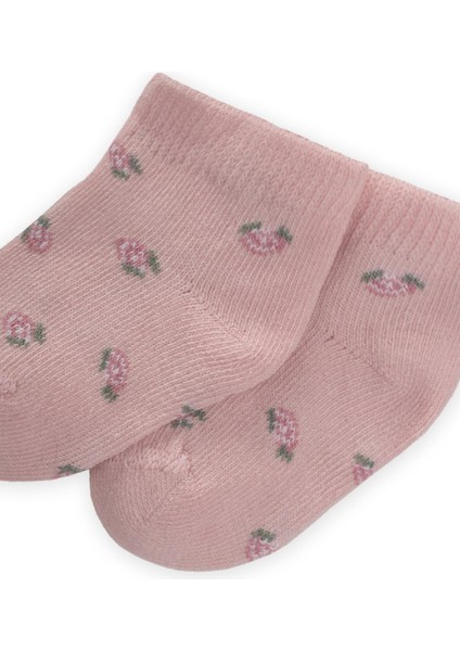 Çiçek Desenli Bebe Patik Çorabı 0-4 Yaş Pudra fiyatları