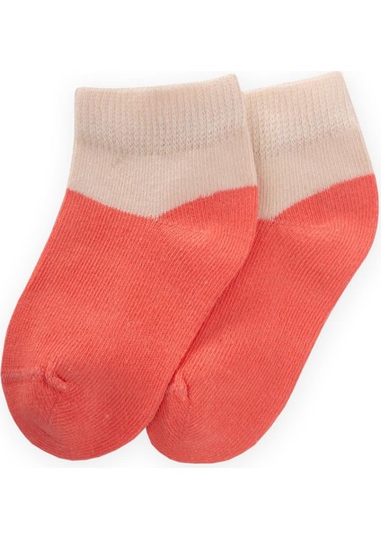 Iki Renkli Bebe Patik Çorabı 0-4 Yaş Yavruağzı