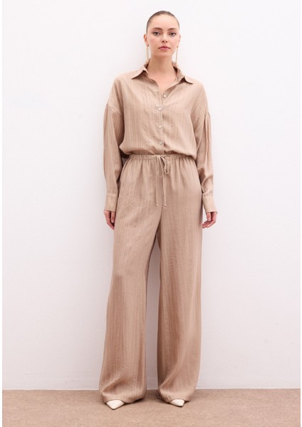 Bel Lastikli Pantolon - Camel