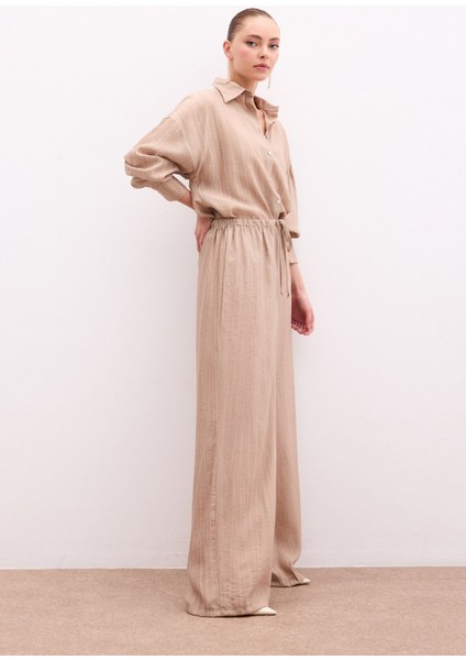 Bel Lastikli Pantolon - Camel