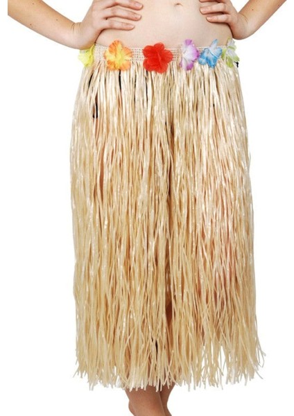 Hawaii Tarzı Hula Eteği – 60 cm Hasır Naturel Etek