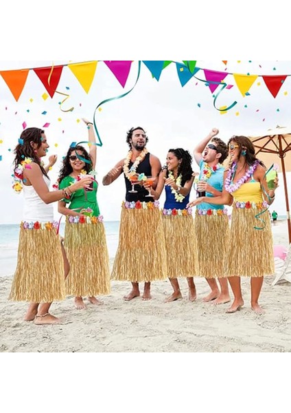 Hawaii Tarzı Hula Eteği – 60 cm Hasır Naturel Etek
