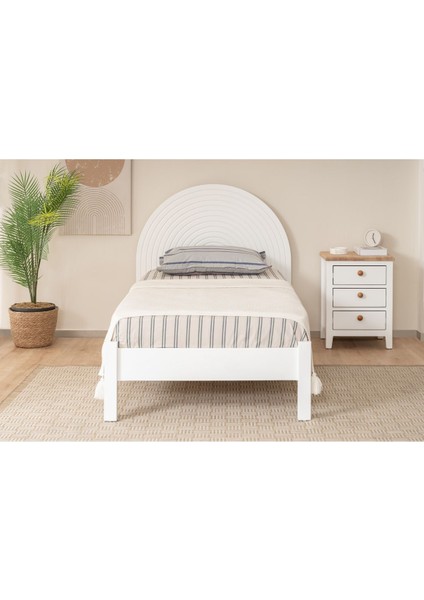 Turtle Modern Tek Kişilik Karyola, Beyaz fırsatları