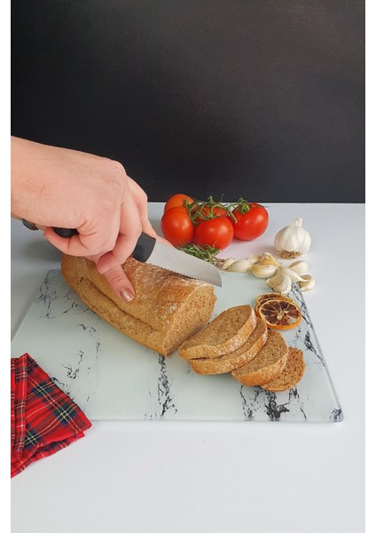 Cam Kesme Tahtası - Cam Kesme Tablası | Beyaz Mermer Görünümlü | 29CM x 34CM fiyatları