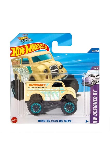 Hw Designed By Monster Dairy Delivery HYX28 5/5 - 133/250 Tekli Metal Araç 1/64 Ölçek