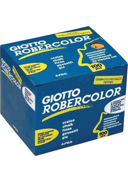 Robercolor Tozsuz Tebeşir, 100'LÜ, Sarı, Kalsiyum Karbonatlı