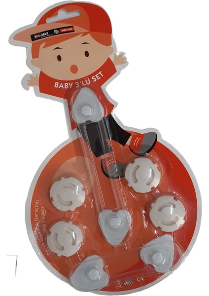 -Baby 3'lü Set- 1 Adet Çok Amaçlı Kilit-1 Adet Mini Çok Amaçlı Kilit-4 Adet Priz Kapağı
