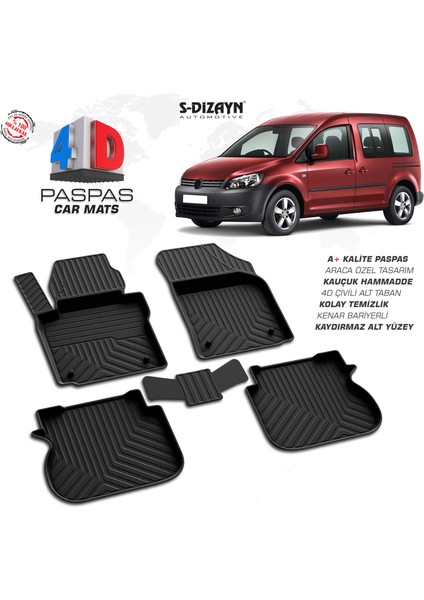 Vw Caddy 4d Havuzlu Paspas 2004-2019