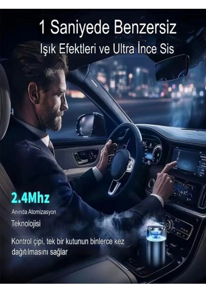 Dokunmatik 800MAH Şarjlı Yıldız Lazer Efektli Araç Ev ve Ofis Içi Kokulu Hava Nemlendirici Kendinden Aromalı indirimleri
