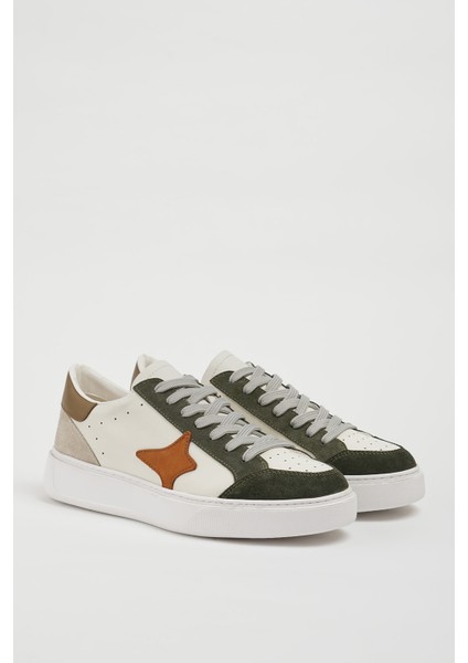 Berry Model Hakiki Kombinasyonlu Deri Ithal Taban Sneaker Ayakkabı