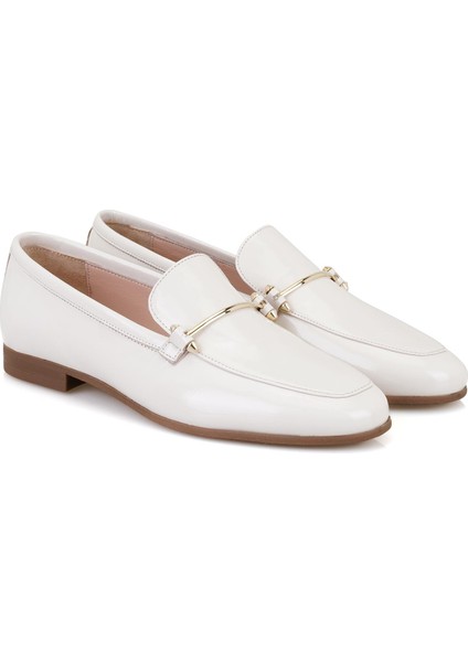 Kırık Beyaz (Ekru) Tokalı Loafer
