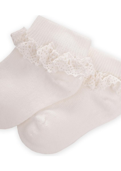 Dantalli Bebe Patik Çorabı 0-4 Yaş Ekru fiyatları