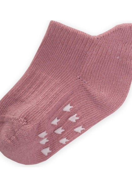 Abs Baskılı Bebe Patik Çorabı 0-4 Yaş Gül Kurusu fiyatları