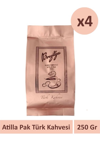 Orta Kavrulmuş Mehşur Denizli Türk Kahvesi 250 gr 4'lü Set 250GR X4 Tek Ebat
