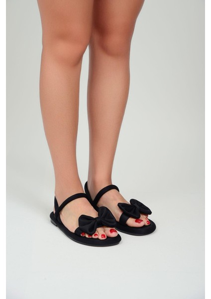 Orthopedix Esnek Şık Kadın Sandalet Scuba Kumaş Fiyonklu QR25204 fırsatları