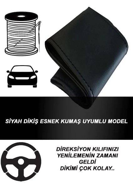 Tofaş Şahin Uyumlu Araç,araba,oto Direksiyon Kılıfı Siyah Dikiş