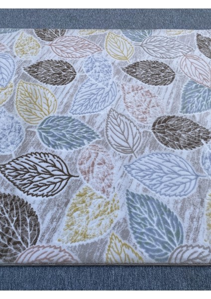 Yaprak Desenli Renkli Halı 150X160 Saçaklı Akrilik Kesme Halı