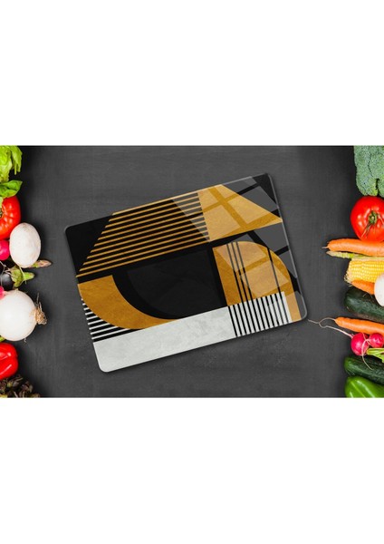 Cam Kesme Tahtası | Geometrik Siyah Altın 25*35 Cam Kesme Tablası fırsatları