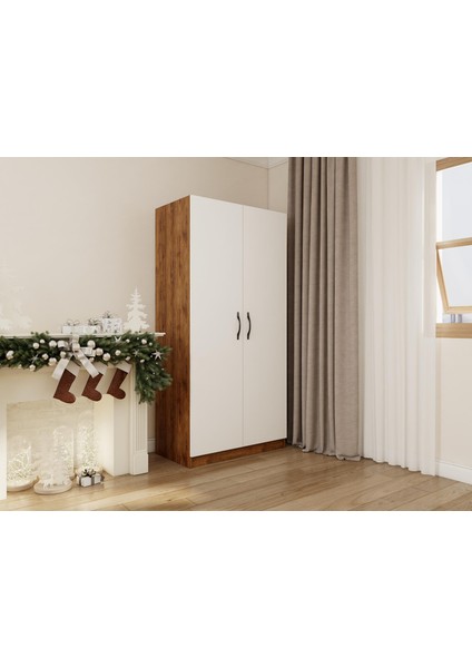 2 Kapaklı Bölmeli Gardırop Amalfi-Beyaz fiyatları