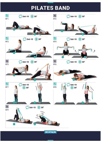 Domyos Elastik Pilates Bandı 4 kg - Zor Seviye modelleri