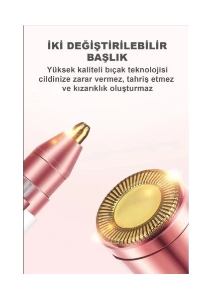 Çift Başlıklı Epilasyon Yüz Çene Işıklı Kıl Tüy Alma Mini Cep Epilasyonu