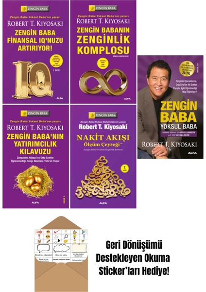 Robert T. Kiyosaki 5 Kitap Set - Zengin Baba Yoksul Baba+ Okuma Sticker'ları