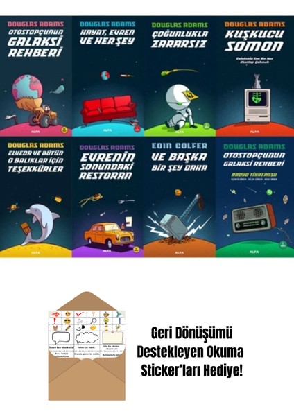 Otostopçunun Galaksi Rehberi 8 Kitap Set + Okuma Sticker'ları