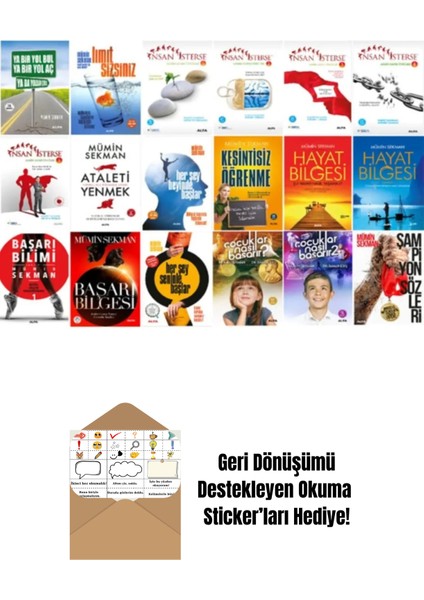 Mümin Sekman 18 Kitap Kişisel Gelişim Seti + Okuma Sticker'ları