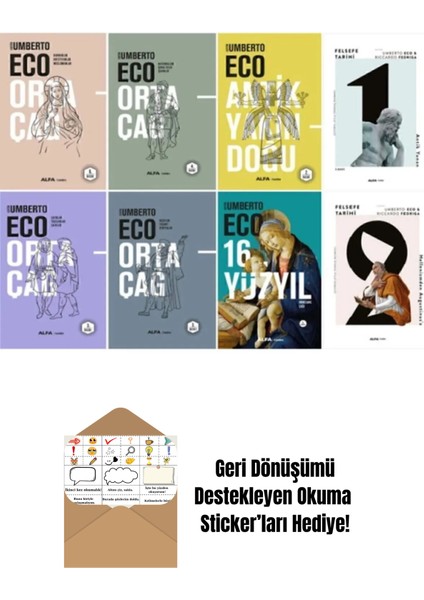 Umberto Eco 8 Kitap Set + Okuma Sticker'ları