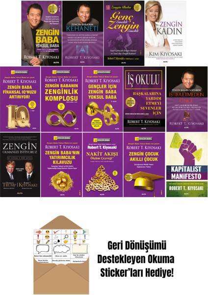 Robert T. Kiyosaki 14 Kitap Set + Okuma Sticker'ları