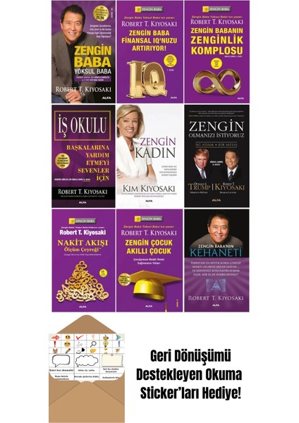 Robert T. Kiyosaki 9 Kitap Set + Okuma Sticker'ları