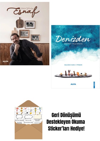 Mehmet Yalçınkaya 2 Kitap Set / Denizden - Esnaf + Okuma Sticker'ları