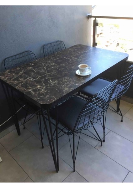Masa Sandalye Takımı Mermer Desen 110X70 cm Masa 4 Sandalye Seti fiyatları