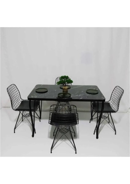 Masa Sandalye Takımı Mermer Desen 110X70 cm Masa 4 Sandalye Seti modelleri