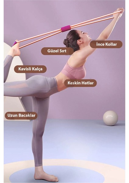 Pilates Direnç Lastiği Ipi Vücut Şekillendirici Kelebek Direnç Lastiği Güç Lastiği 1 Adet