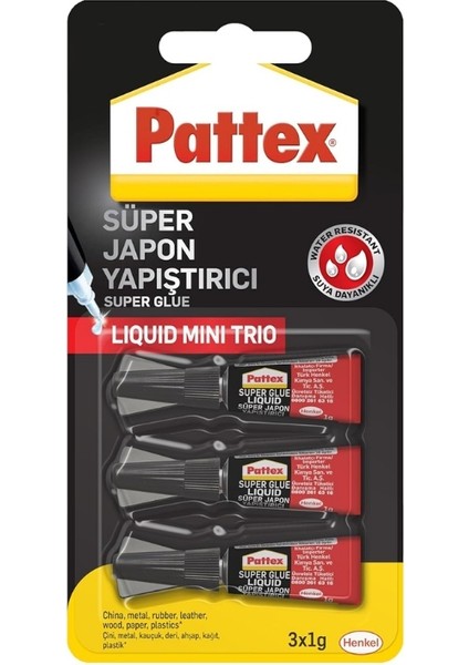 Japon Süper Mini Yapıştırıcı,3x1 Gr, Suya Dayanıklı,hızlı Kurur