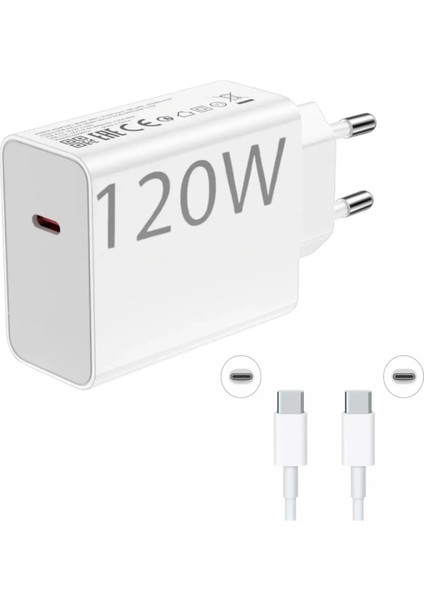 120W Super Turbo Type-C Çıkışlı Hızlı Şarj Aleti Telefon Pc Tablet Uyumlu Güvenli Orjinal 3x Hızlı